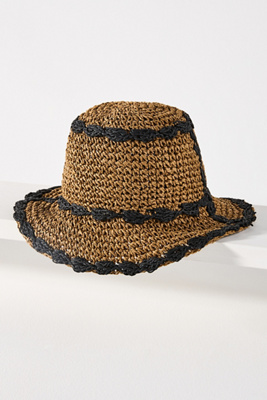Straw Piped Bucket Hat