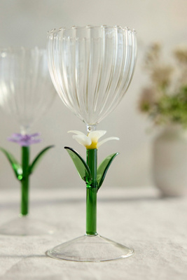 Terrain Floral Stem Wine Glass