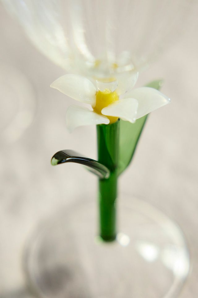 Floral Stem Wine Glass #1