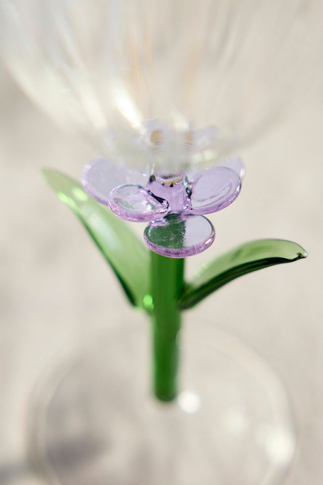 Floral Stem Wine Glass #2