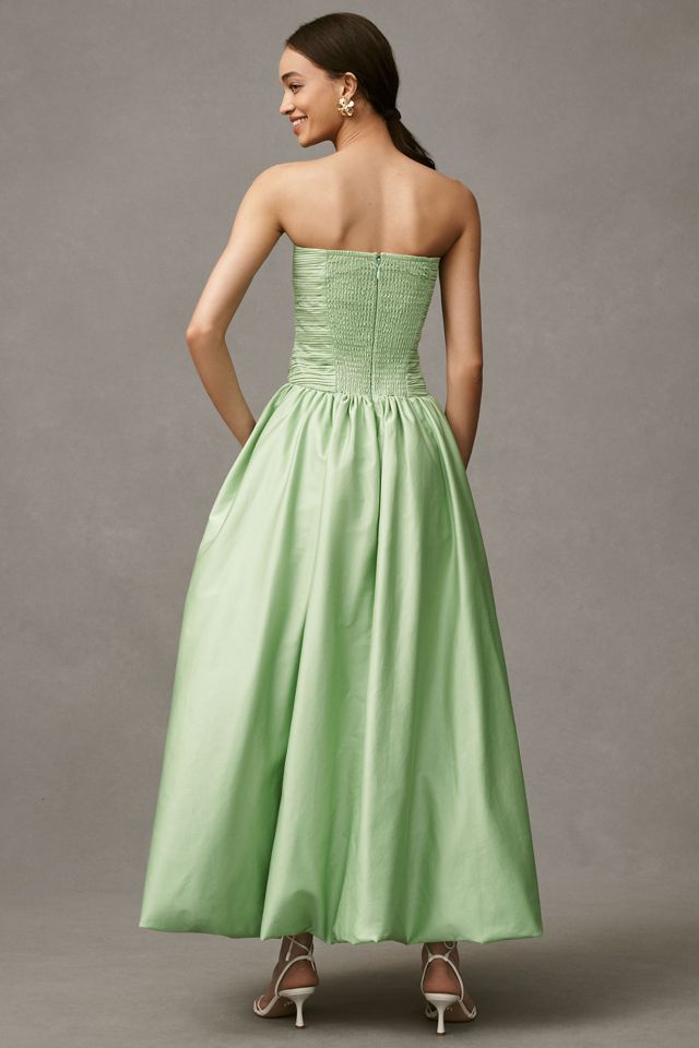 Mare Mare Briana Strapless Drop-Waist Bubble-Hem Midi Dress