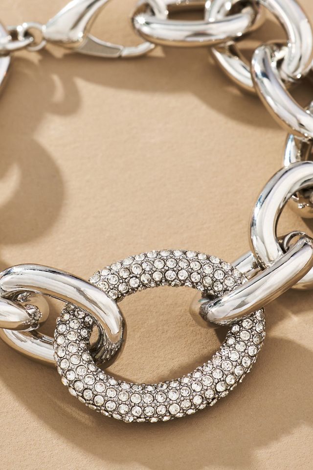 Crystal Link Thick Bracelet #1