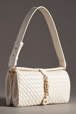 Woven Divided Shoulder Bag par en Beige - By Anthropologie - Modalova