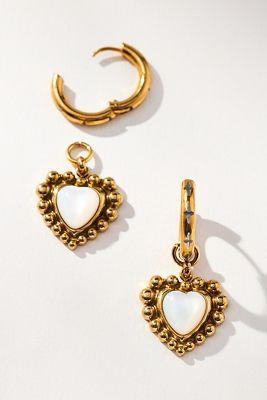 Amore Mio Heart Huggie Hoop Earrings