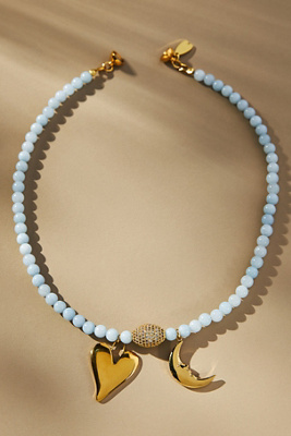 Notte Jewelry Moonlight Lovers Beaded Charm Necklace