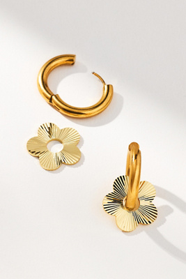 Notte Jewelry Bloom Bloom Huggie Hoop Earrings