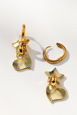Notte Jewelry Starry Change Of Heart Huggie Hoop Earrings
