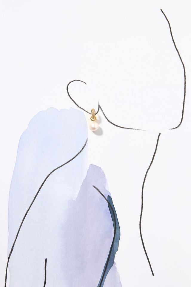 NOTTE Jewelry Love at First Sight Pearly Huggie Hoop Earrings #2