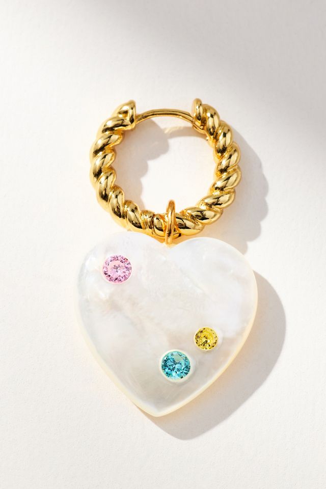 NOTTE Jewelry Heart to Heart Glow Huggie Hoop Earrings #1