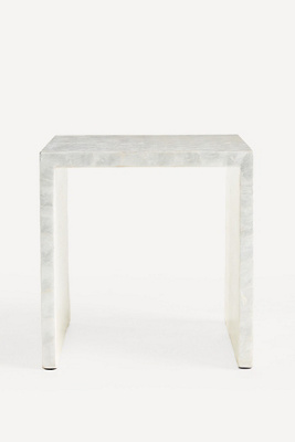 Anthropologie Capiz Side Table In White