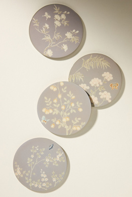 Addison Ross Chinoiserie Lacquered Coasters, Set Of 4