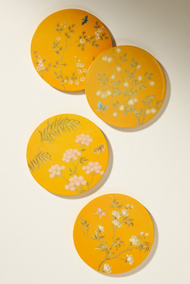 Addison Ross Chinoiserie Lacquered Coasters, Set Of 4