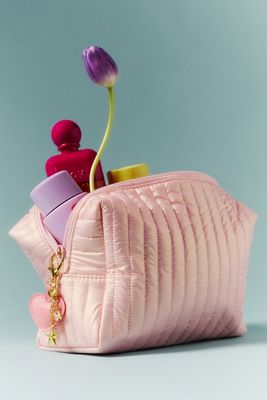 Quilted Metallic Cosmetic Bag