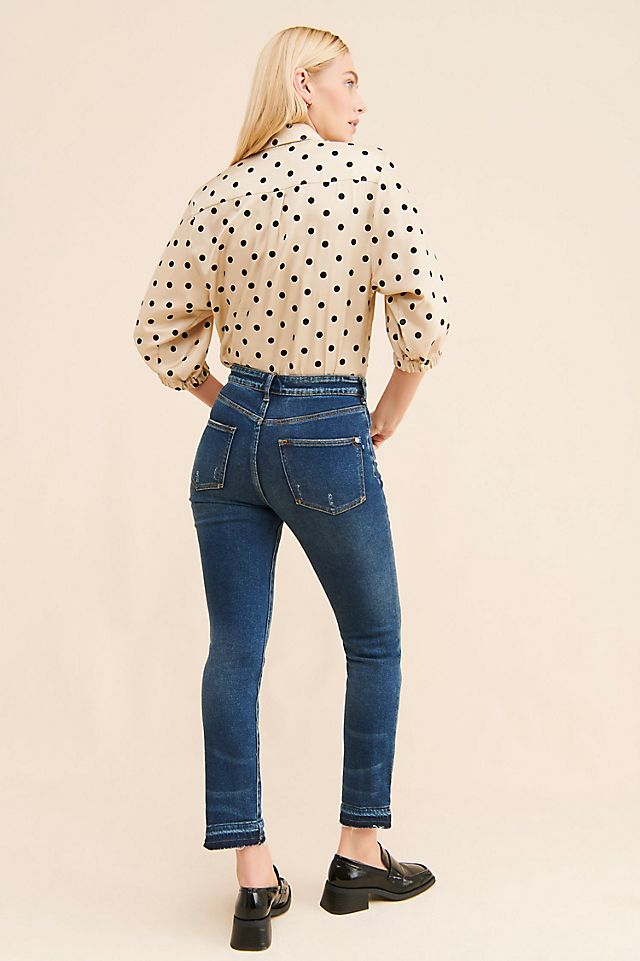 cigarette slim jeans EB Denim Lola in Black Designed in a clean medium wash with the perfect stretch FRAME The Cigarette slim-leg jeans