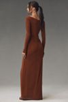 Katie May Hailey Twist-Front Long-Sleeve Maxi Dress