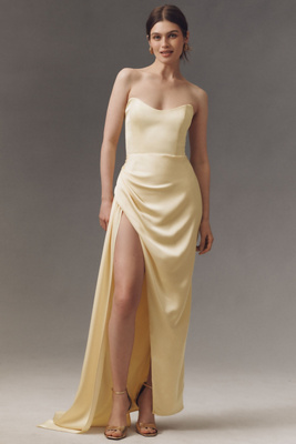 Katie May Strapless Bita Gown In Yellow