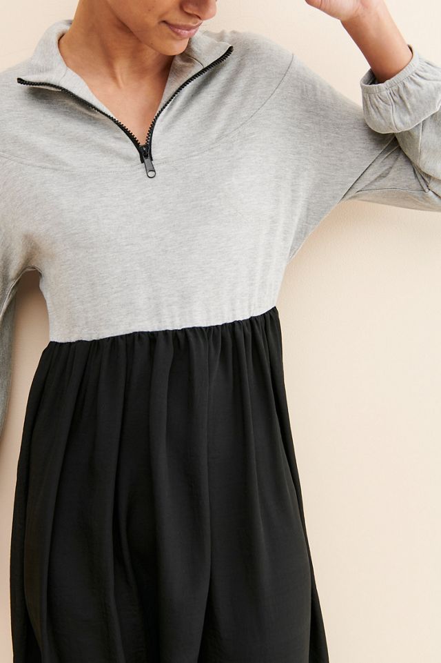 Amadi Mixed Media Quarter Zip Dress #2