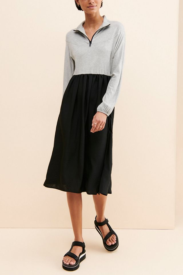 Amadi Mixed Media Quarter Zip Dress #3