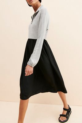 Amadi Mixed Media Quarter Zip Dress