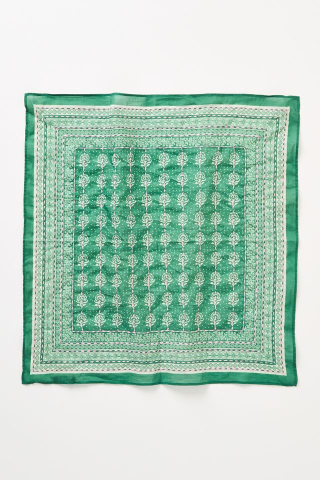 Vismaya Floral Block Print Scarf #1