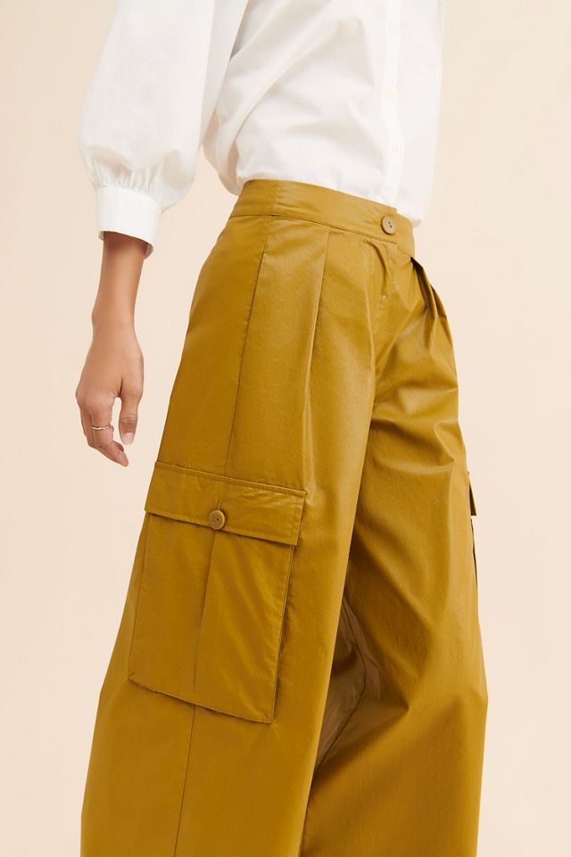 Corey Lynn Calter Cargo Wide Leg Vegan Leather Pants #2