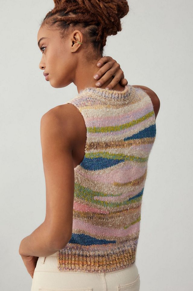Abstract Knit Sweater Tank #1