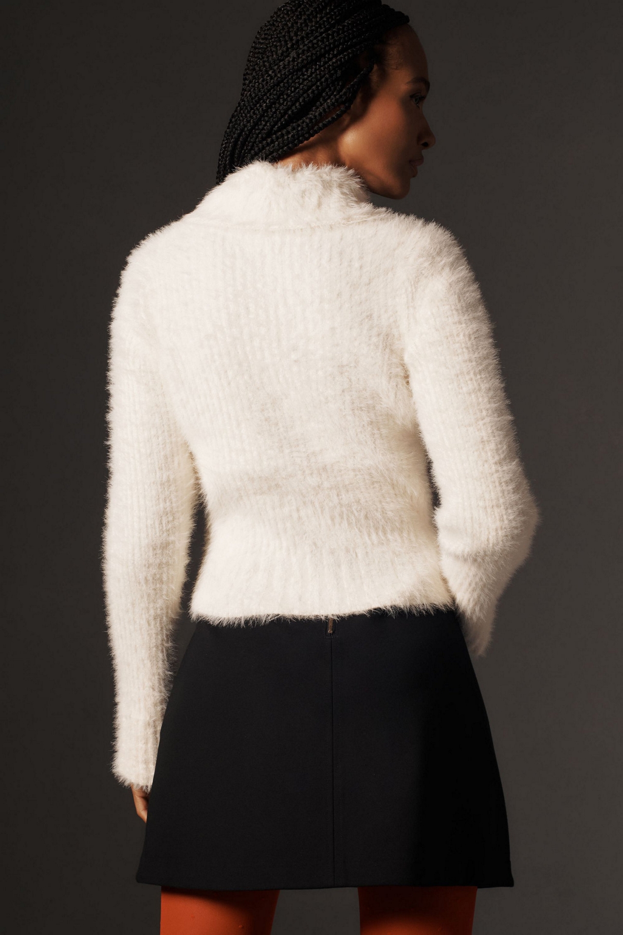 Pearl Button Fuzzy Cardigan Sweater