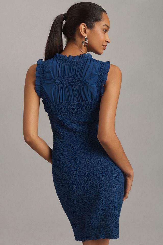 Mock-Neck Textured Mini Dress #1