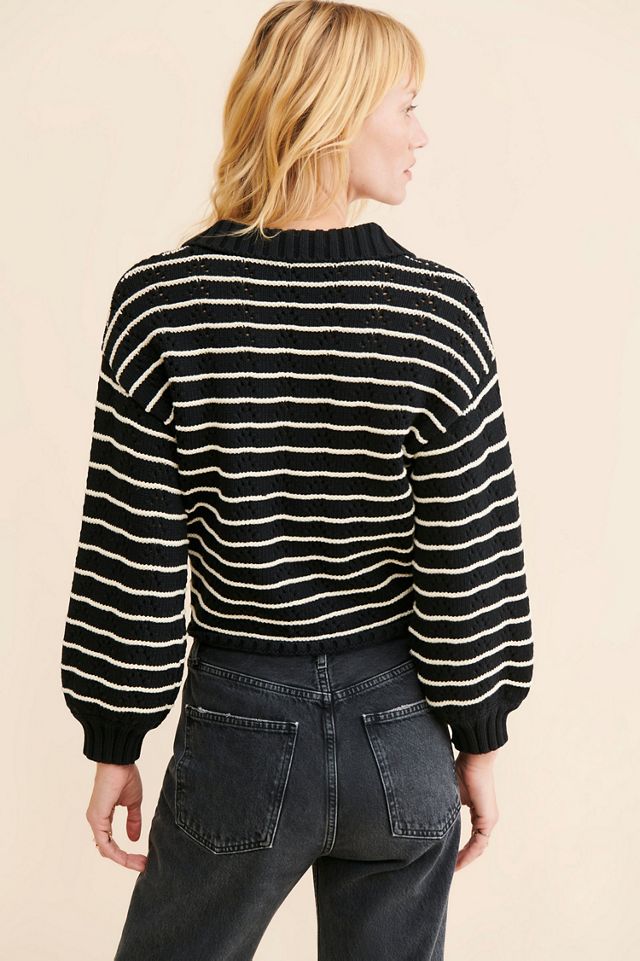 Sage The Label Striped Button-Up Sweater #1