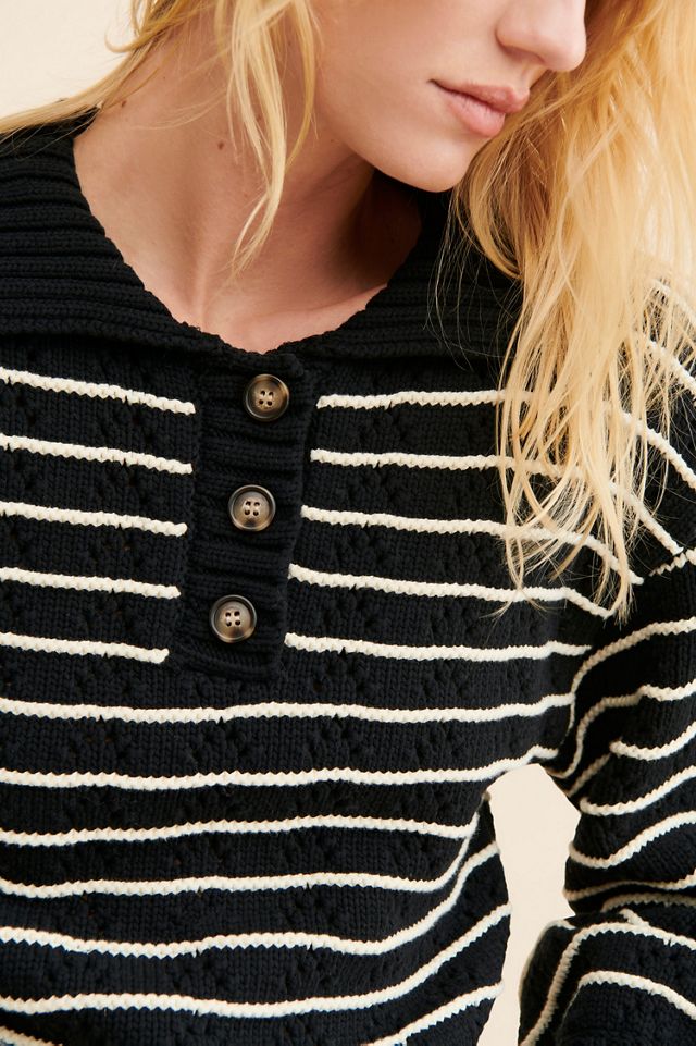 Sage The Label Striped Button-Up Sweater #2