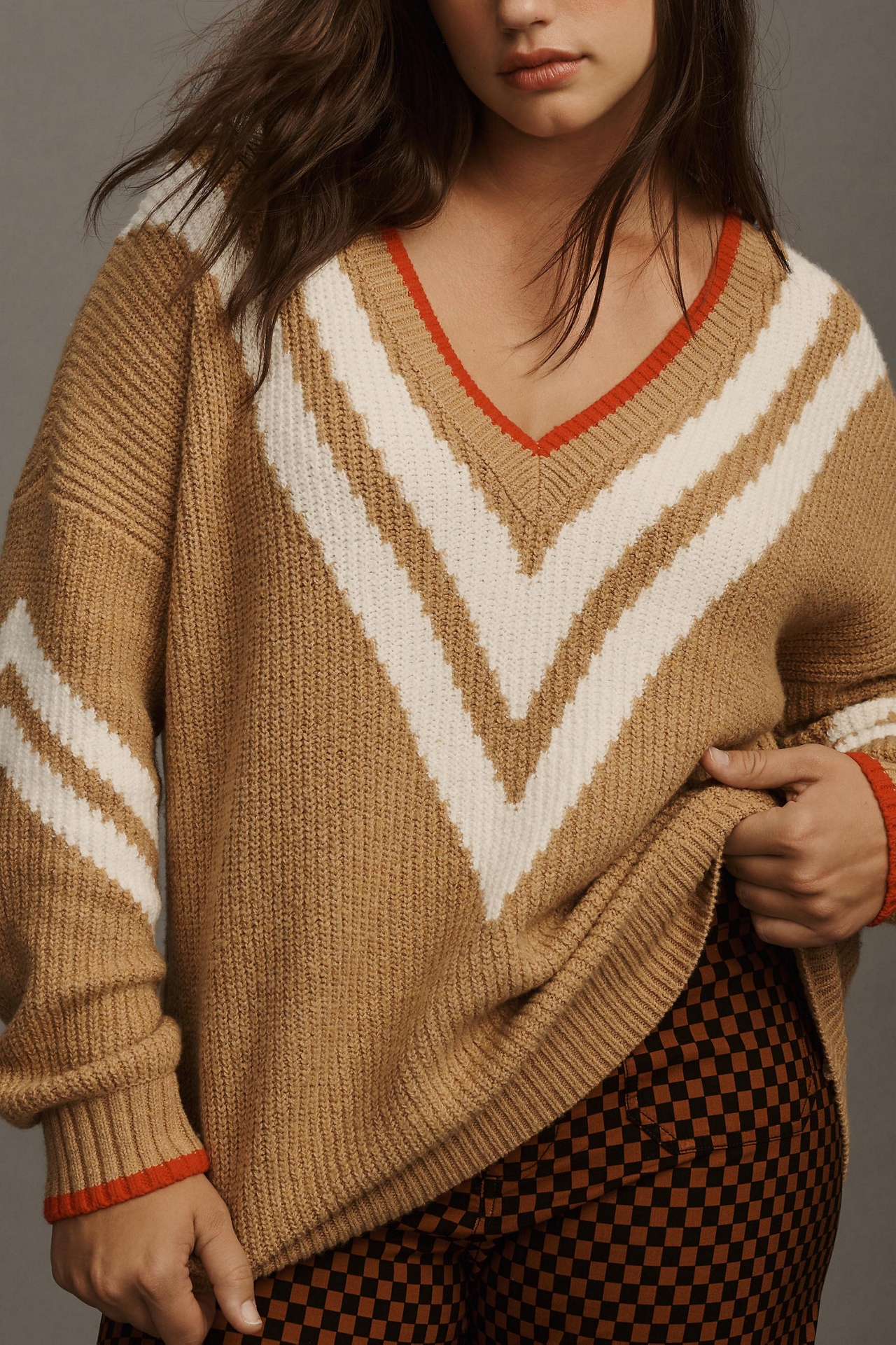 Maeve Slouchy Plunging V-Neck Pullover Sweater