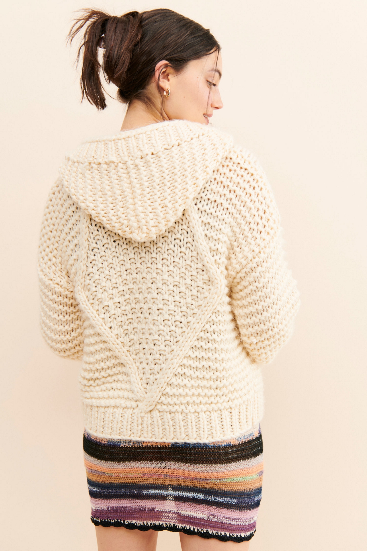 Greylin Cable-Knit Hoodie Cardigan