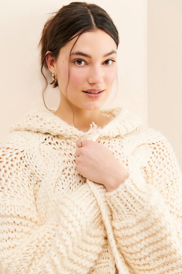 Greylin Cable-Knit Hoodie Cardigan #2