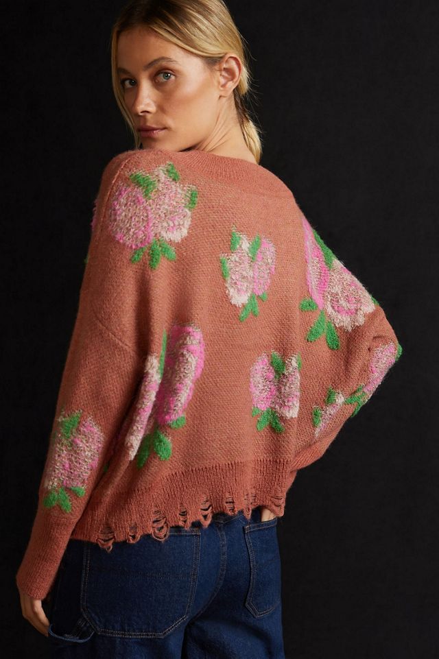 Drop Shoulder V-Neck Sweater #2