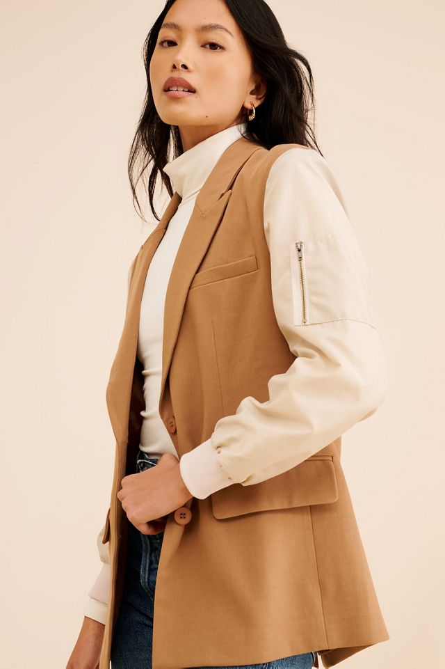 Dolan Utility Mixed Fabric Blazer #3