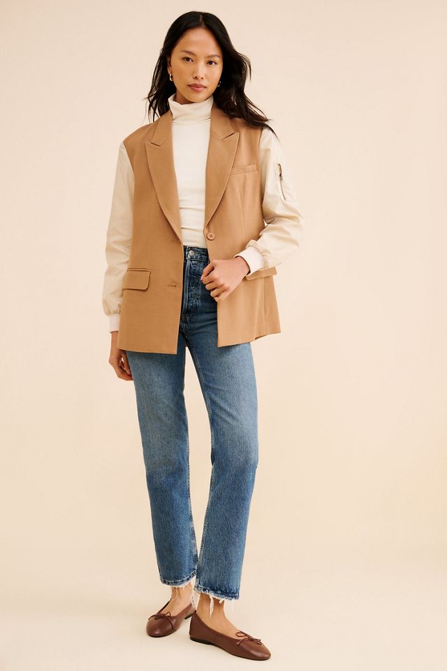 Dolan Utility Mixed Fabric Blazer #4