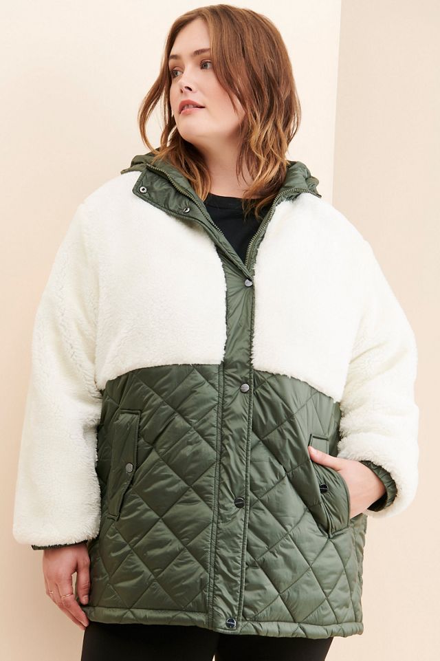 Sanctuary Quilted Sherpa Mix Coat #2