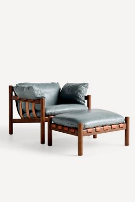 Inez Leather Ottoman