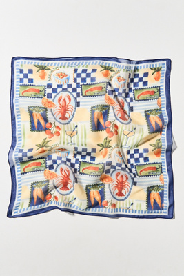 By Anthropologie Fruit Stand Head Scarves, Set Of 2 In Blue