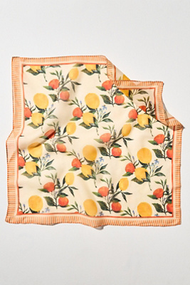 By Anthropologie Fruit Stand Head Scarves, Set Of 2 In Yellow