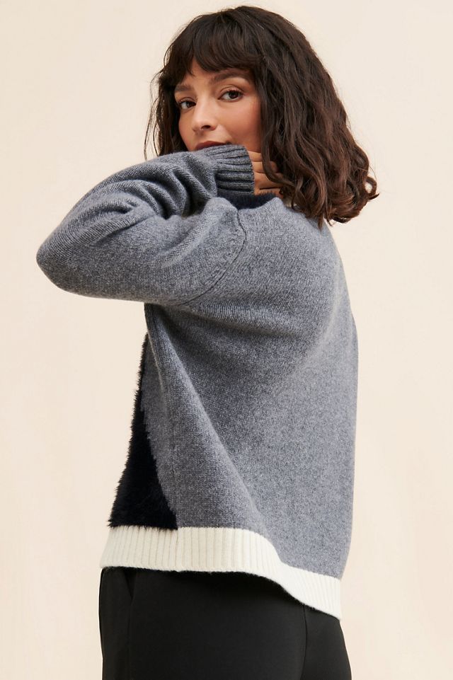 Floor Colorblock Motif Sweater #1