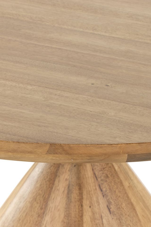 Bibianna 60" Round Wood & Marble Dining Table #1