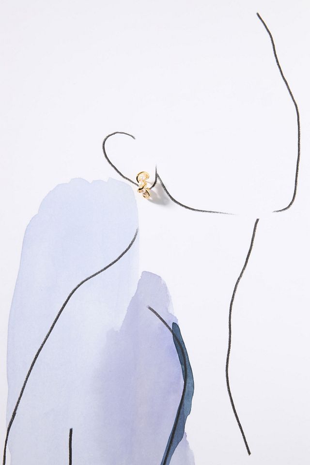 Missoma Molten Pearl Twisted Mini Double Hoop Earrings