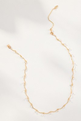 By Anthropologie Drippy Crystal Magnetic-clasp Necklace In Gold