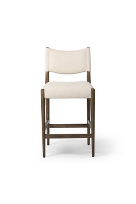 Anthropologie Jayla Performance Linen Counter Stool In White