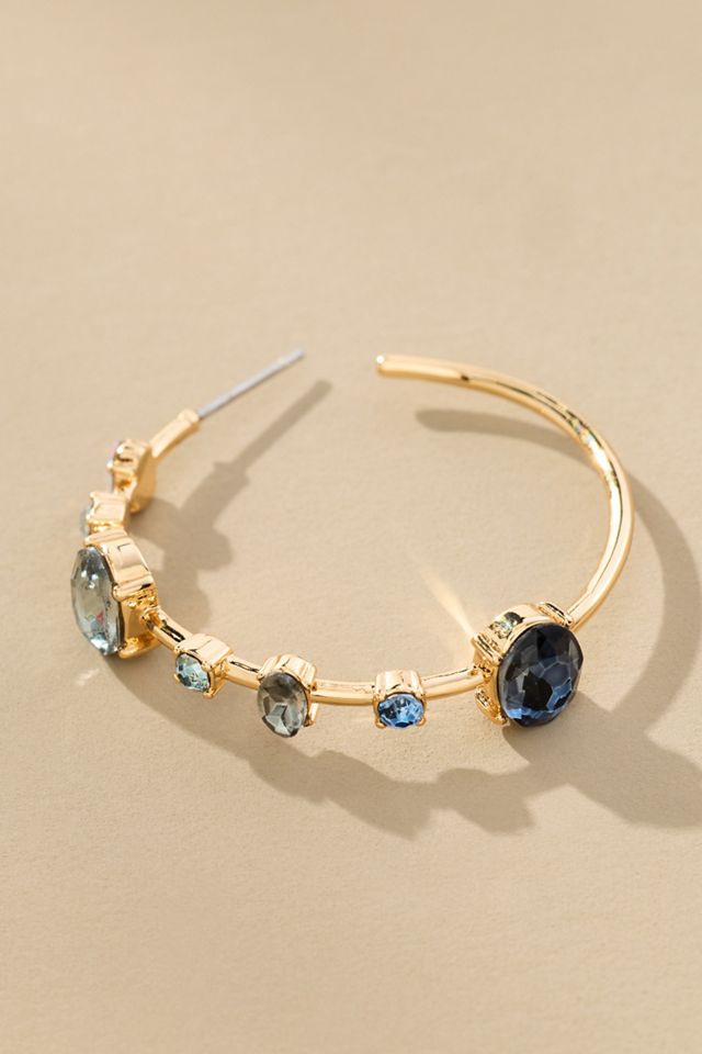 Spaced Crystal Hoop Earrings #1