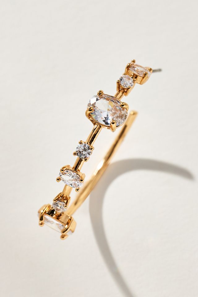 Spaced Crystal Hoop Earrings #2