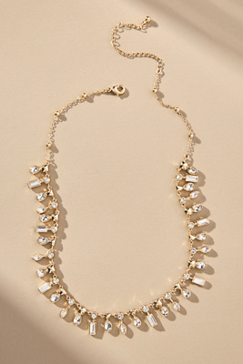 By Anthropologie Drippy Crystal Necklace In Clear