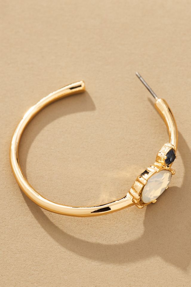 Double Stone Hoop Earrings #2