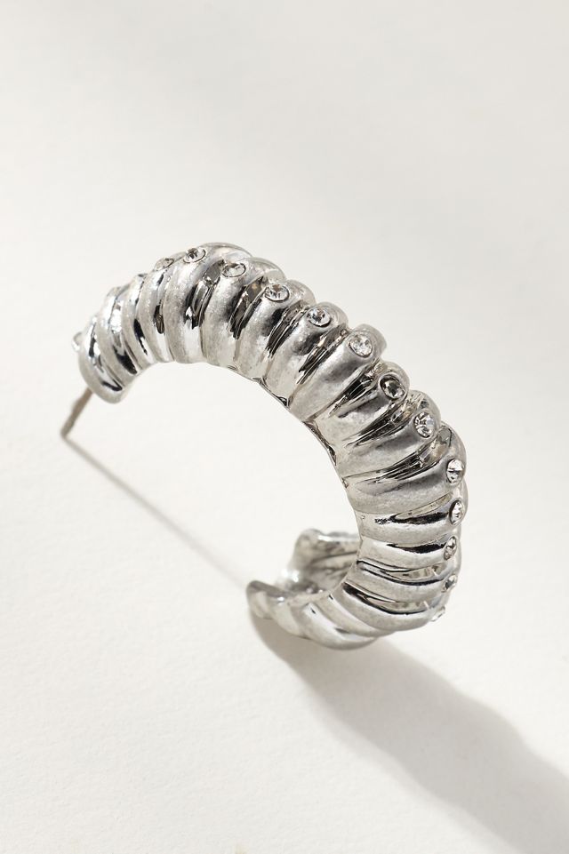 Gerippte Metall Creolen #1